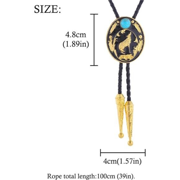 Retro Bolo tie, Handmade Cowboy Tie 025 - Picture 3 of 7